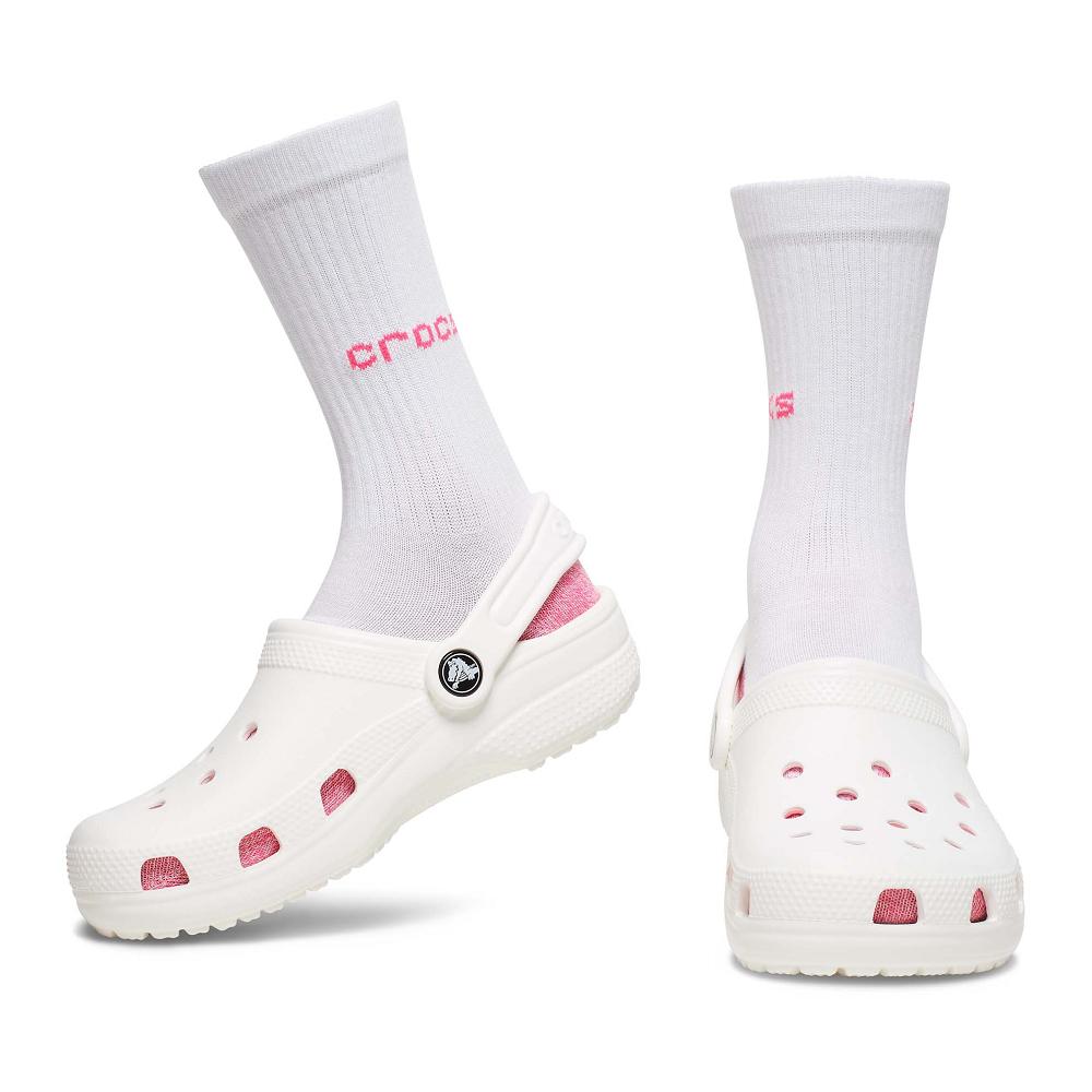 Pink Girls' Crocs Crew Evergreen 3-Pack Socks | NZ 1687NWYB